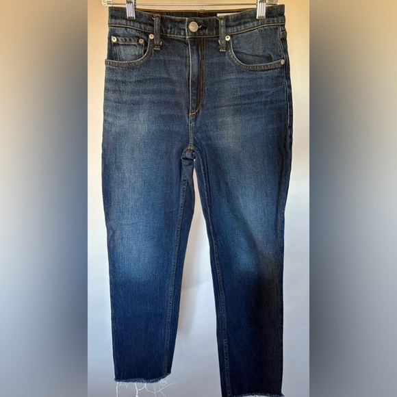 NEW w/o Tags Rag & Bone Wren High-Rise Slim Straight Jean Raw Hem Size 26 - Picture 2 of 16